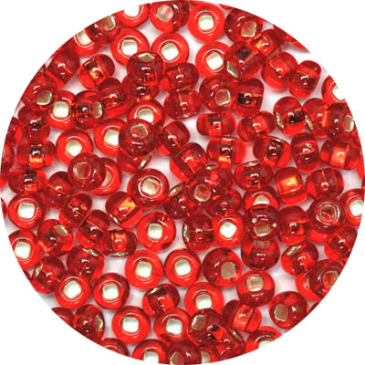 SB10-7L - Preciosa Czech seed beads - silver lined light red