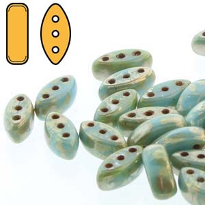 GBCAL-422 - Czech Cali Beads - turquoise blue picasso