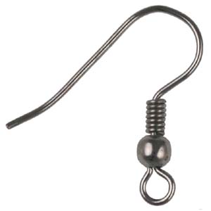 JF57-6 - fish hook earring wires - gunmetal