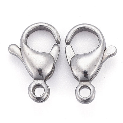 JF84A-STST-2 - 304 Stainless Steel Lobster Claw Clasps - stainless steel colour