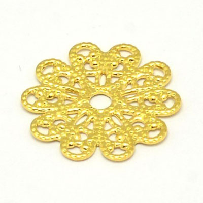 MEC99-1. - brass filigree flower connectors - gold