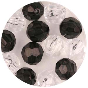 PB1 T Mix - faceted round beads - transparent mix