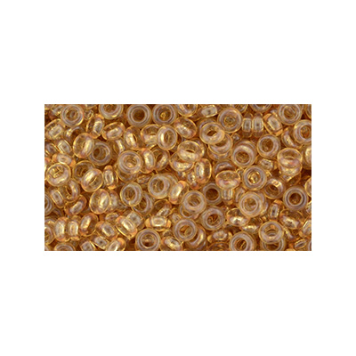 SB8JTD-YPS0037 - Toho size 8 demi-round seed beads - transparent spicy mustard