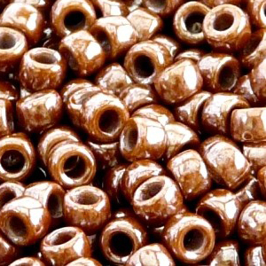 SBP8-185 - Matubo Czech size 8 seed beads - opaque chocolate white lustre
