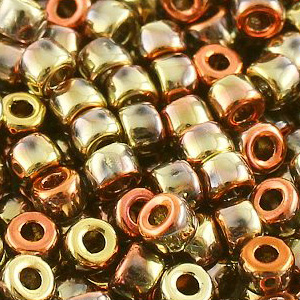 SBP8-206 - Matubo Czech size 8 seed beads - crystal California gold rush