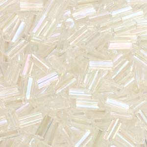BB2-25 - size 2 bugle beads - crystal AB