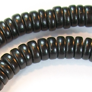 DWP8-4 Dyed wood bead, pucalet - black DWP8-4 Dyed wood bead, pucalet - black
