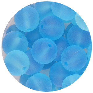 GB241F-12 pressed frosted glass beads - aquamarine