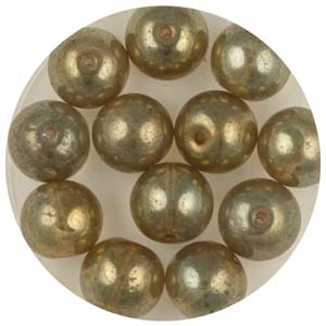 GB241C-6&nbsp;gold coated transparent round beads - light bronze