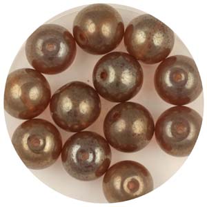 GB241C-9 - gold coated transparent round beads - colorado topaz
