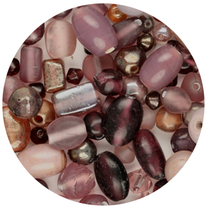 CTGBSM-14 - small glass bead mix, amethyst - candy tube