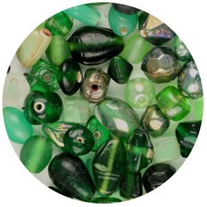 CTGBSM-4 - small glass bead mix, green - candy tube