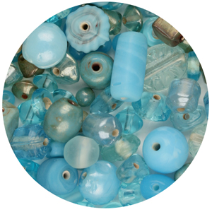 CTGBSM-5 - small glass bead mix, aqua - candy tube