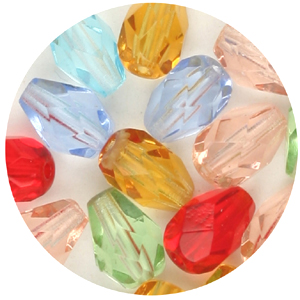 GP2-M1 - through-hole facetted pendant - mixed colours