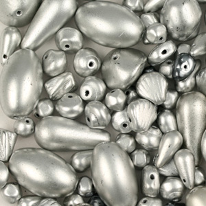 GPM-5 Czech Glass Pearls Mix - Silver