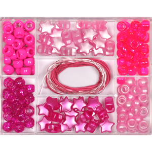 JBX-PY1 Pony bead jewellery kit box - pink