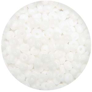 SB10-18 - Czech size 10 seed beads, opaque - white