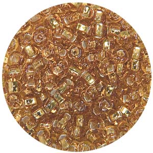 SB10-3 Preciosa Czech seed beads - silver lined dark gold
