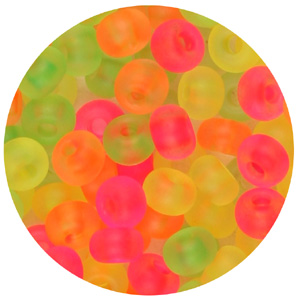 SB10-M6 Czech size 10 seed beads - matt transparent neon mix