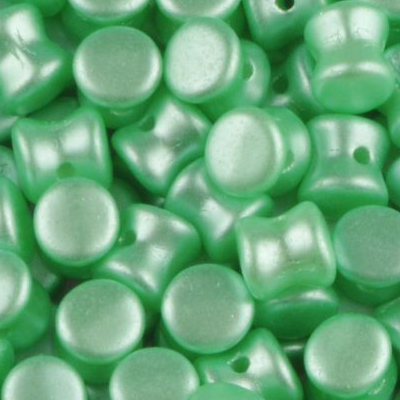 GBPLT-341 Czech pellet pressed beads - pastel light green/chrysolite