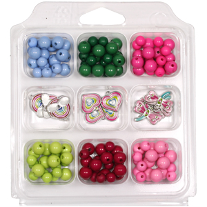 SBX-PBCH opaque acrylic bead & charm selection box - multi