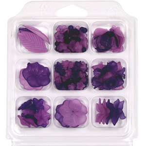 SBX-PF1 frosted acrylic/lucite flowers selection box - purples SBX-PF1 frosted acrylic/lucite flowers selection box - purples