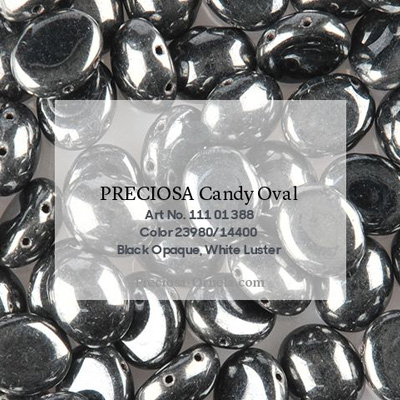 GBCDYOV12-3 Czech Candy Oval Beads - gunmetal (jet hematite)