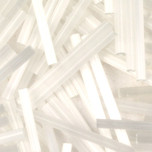 BB15-113 size 15 bugle beads - white satin BB15-113 size 15 bugle beads - white satin