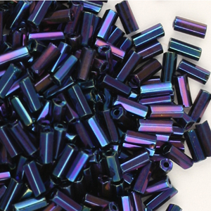 BB2-24 - size 2 bugle beads - blue iris