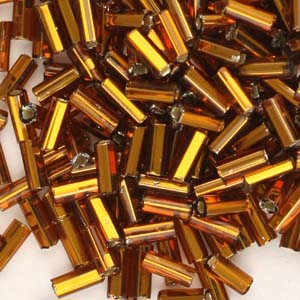 BB2-3 - size 2 bugle beads - dark gold
