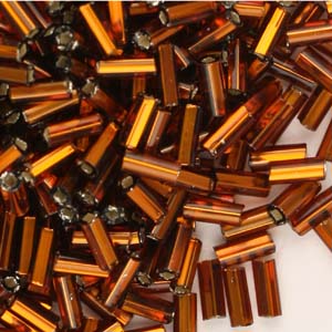 BB2-4 - size 2 bugle beads - light brown