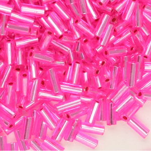 BB2 7, 71 - size 2 bugle beads - red & pink