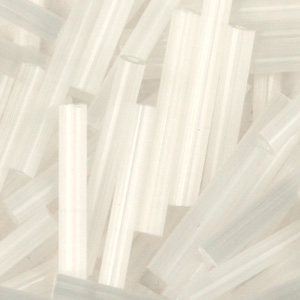 BB6-113 size 6 bugle beads - white satin