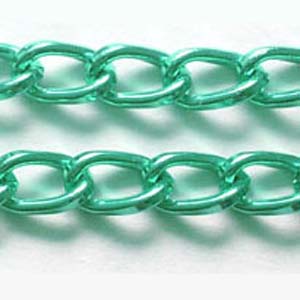 C59-11 aluminium curb chain - green C59-11 aluminium curb chain - green