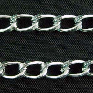 C59-2 aluminium curb chain - silver