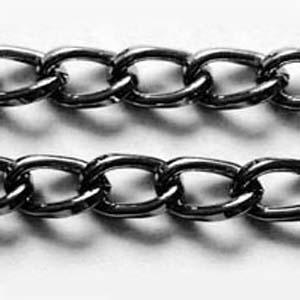 C59-6 aluminium curb chain - black C59-6 aluminium curb chain - black