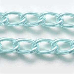 C59-9 aluminium curb chain - pale blue