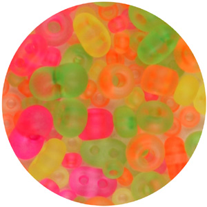 CT1-17 mixed transparent matt neon seed beads - candy tube CT1-17 mixed transparent matt neon seed beads - candy tube