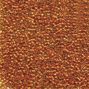 DB421 Miyuki delica beads - galvinized tangerine, dyed