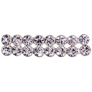 DT2 - 2 row metal backed diamante trimming crystal/silver