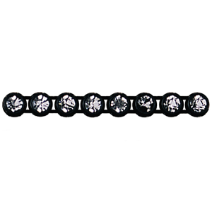 DT4 black/crystal - 1 row black plastic backed diamante trimming crystal