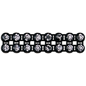 DT7 black/crystal - 2 row black plastic backed diamante trimming crystal
