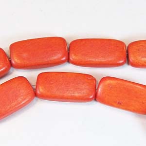 DWF18 - Dyed Wooden Beads - Flat Rectangle