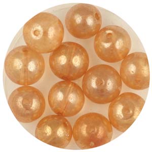 GB240C-2 - gold coated transparent round beads - pale gold