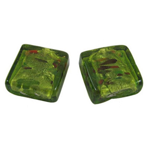 GBC3-12 - silver lined flat square - olive speckled