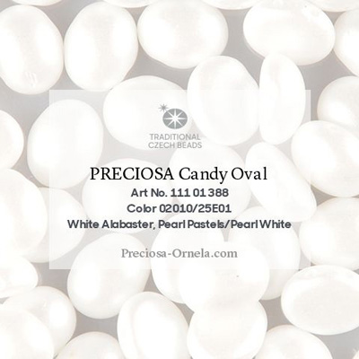 GBCDYOV08-337 Czech Candy Oval Beads - pastel alabaster white