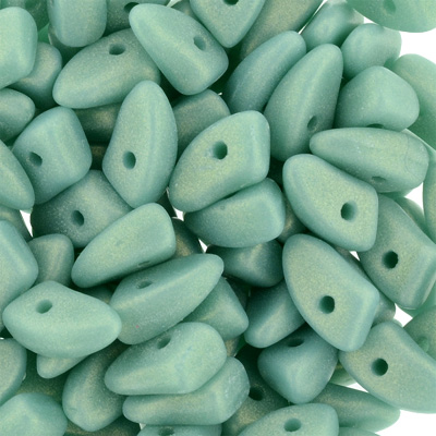 GBPR-196 Prong beads - Sueded Gold Turquoise Green