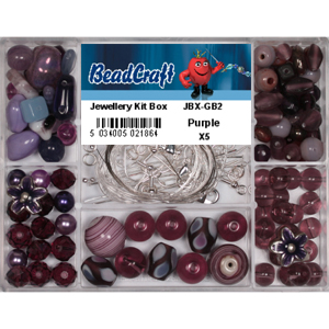 JBX-GB2 glass bead jewellery kit box - purple JBX-GB2 glass bead jewellery kit box - purple