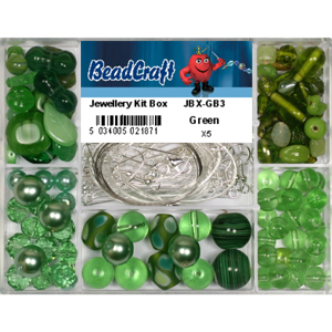 JBX-GB3 glass bead jewellery kit box - green JBX-GB3 glass bead jewellery kit box - green