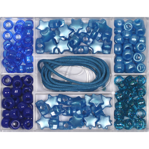 JBX-PY3 Pony bead jewellery kit box - blue JBX-PY3 Pony bead jewellery kit box - blue